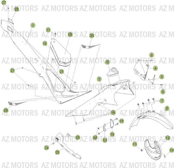 Carenages   Reservoir   Selle AZMOTORS PiÃ¨ces BETA EVO-200 2T - [2013]
