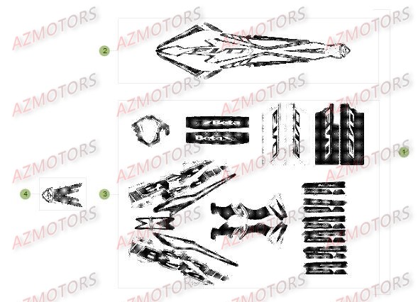 Autocollants AZMOTORS PiÃ¨ces BETA EVO-200 2T - [2015]