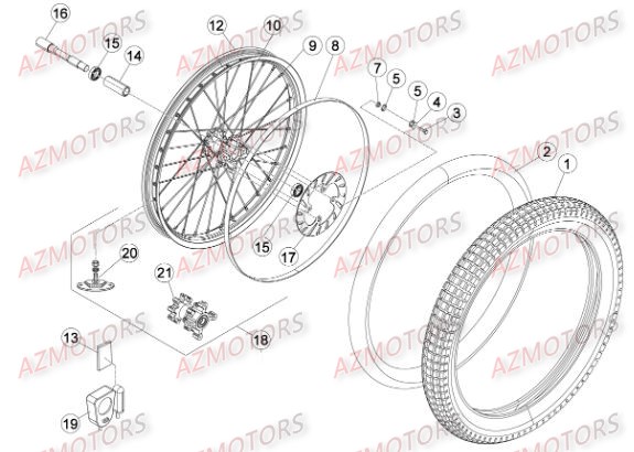 Roue Avant AZMOTORS PiÃ¨ces BETA EVO-200 2T - [2015]