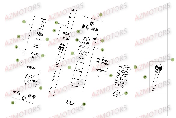 Amortisseur AZMOTORS PiÃ¨ces BETA EVO-200 2T - [2016]