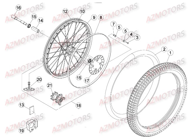 Roue Avant AZMOTORS PiÃ¨ces BETA EVO-200 2T - [2016]