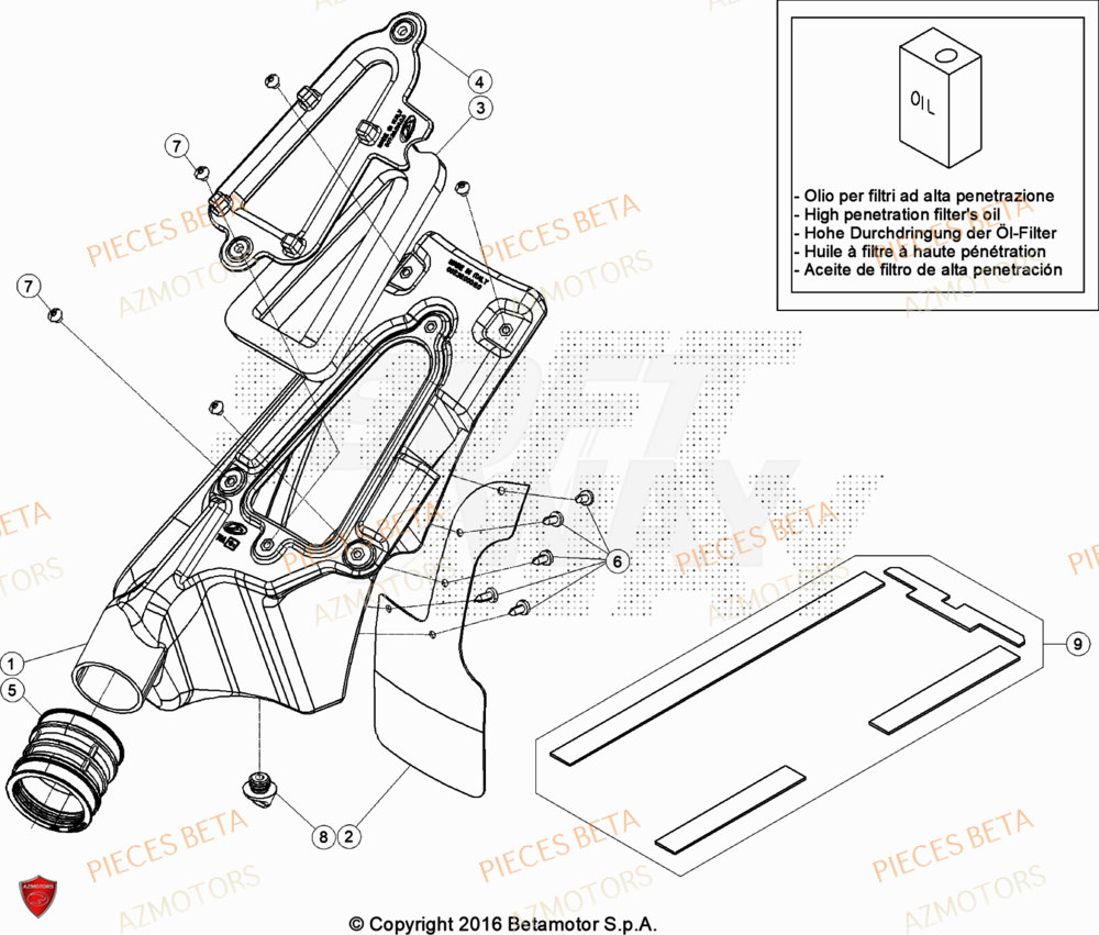 Filtre A Air AZMOTORS Pièces BETA EVO 200 2T - [2023]