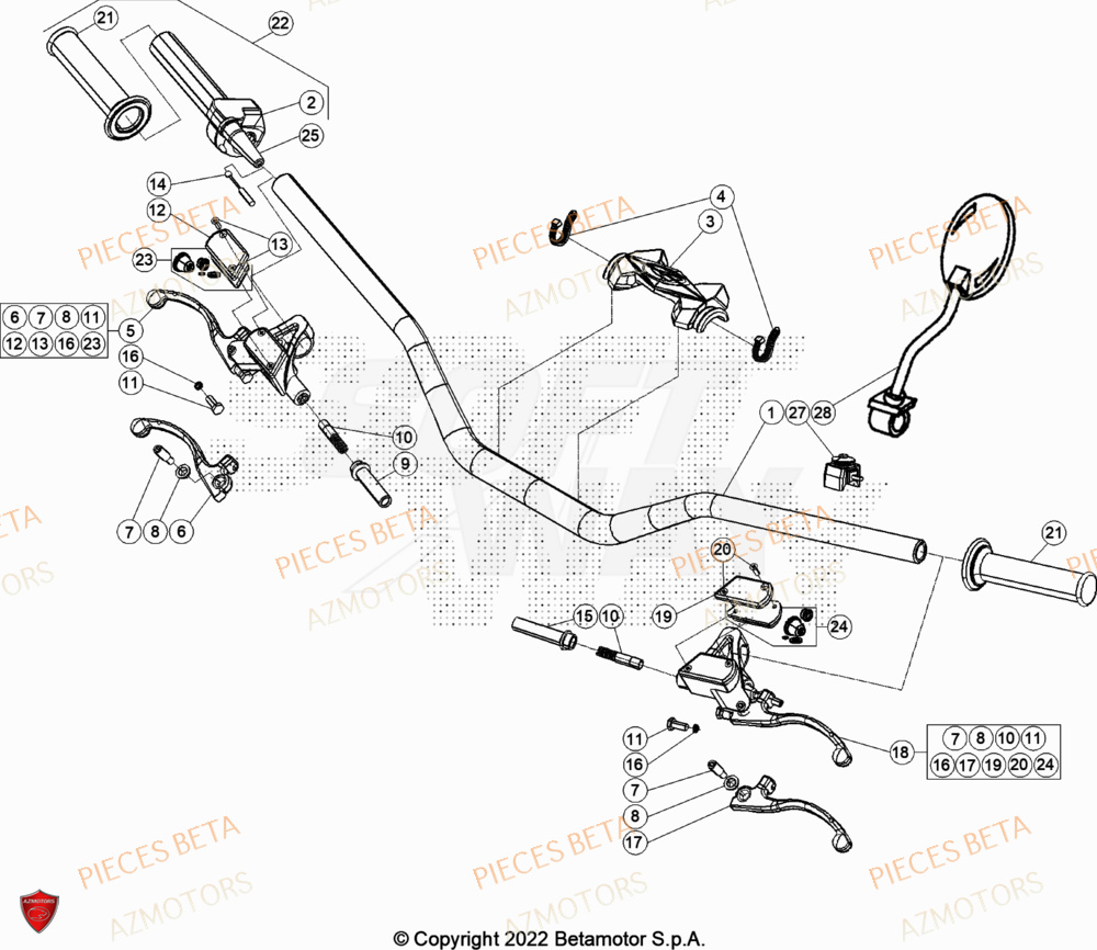 Guidon AZMOTORS Pièces BETA EVO 200 2T - [2023]