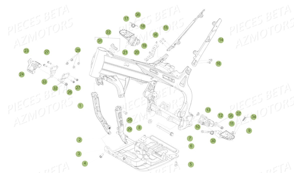 Accessoires Du Chassis AZMOTORS PiÃ¨ces BETA EVO-200 2T (2011)