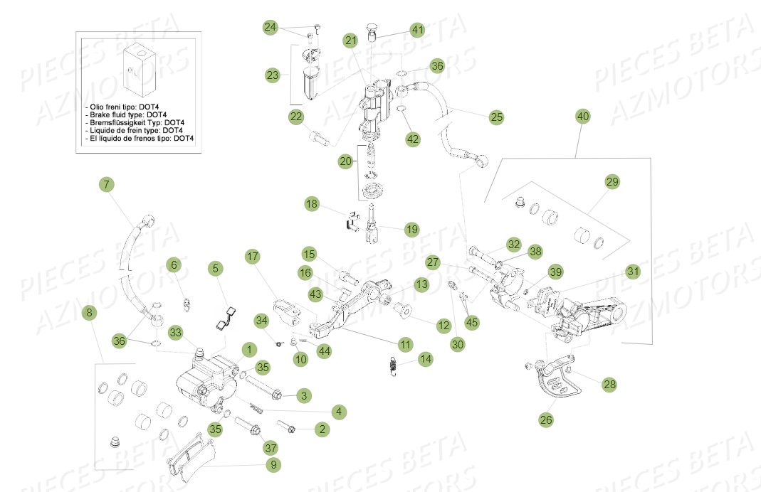 Freins AZMOTORS PiÃ¨ces BETA EVO-200 2T (2011)