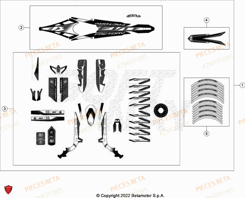 Decors AZMOTORS Pièces Beta TRIAL EVO 200 FACTORY 2T 2023