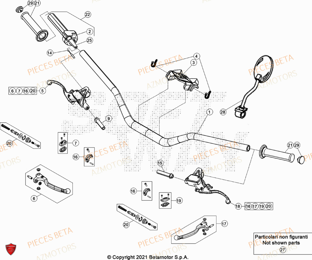 Guidon AZMOTORS Pièces Beta TRIAL EVO 200 FACTORY 2T 2023