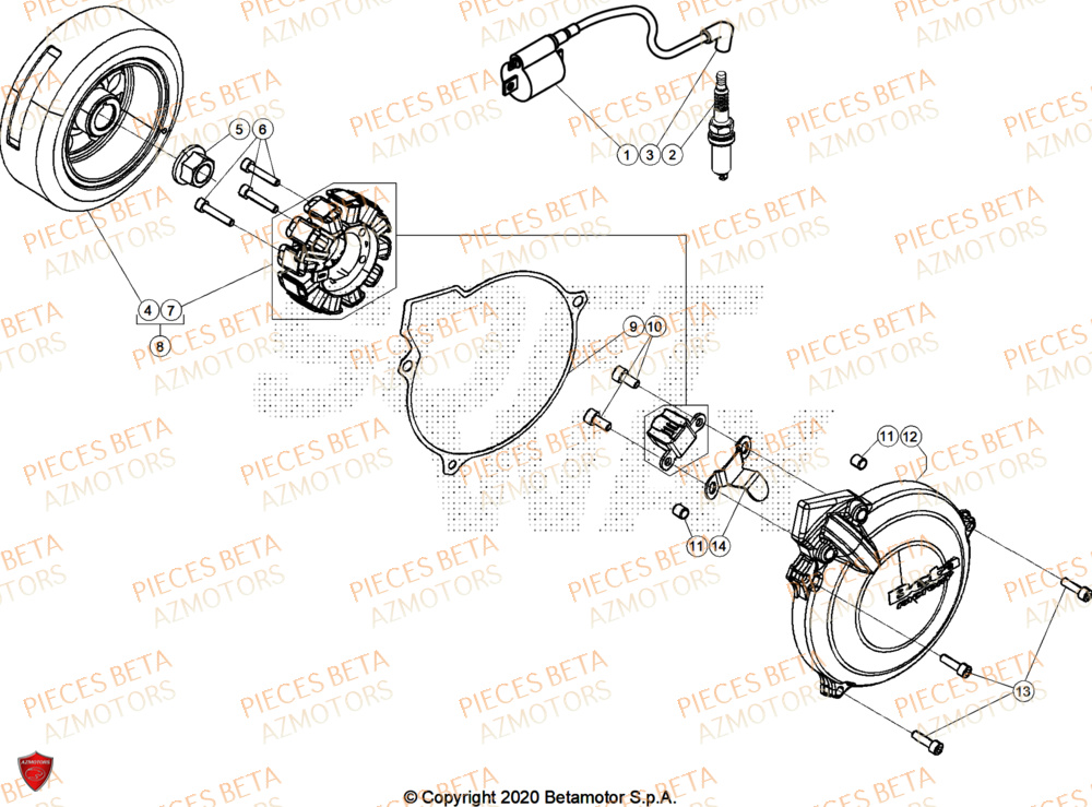 Allumage AZMOTORS PiÃ¨ces Beta TRIAL EVO 200 FACTORY 2T 2025