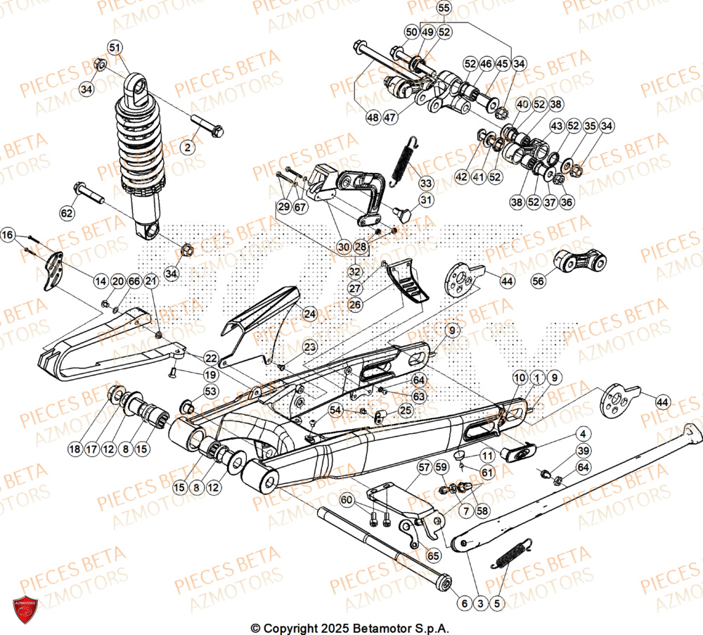 Bras Oscillant AZMOTORS PiÃ¨ces Beta TRIAL EVO 200 FACTORY 2T 2025