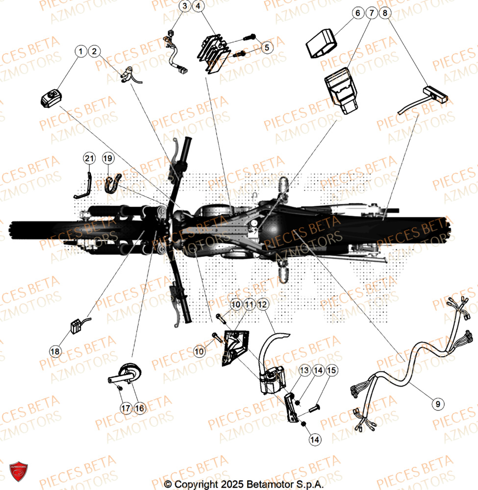 Equipement Electrique AZMOTORS PiÃ¨ces Beta TRIAL EVO 200 FACTORY 2T 2025
