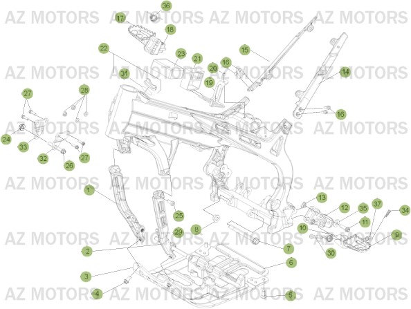 Accessoires Du Chassis AZMOTORS PiÃ¨ces BETA EVO-250 2T - [2013]