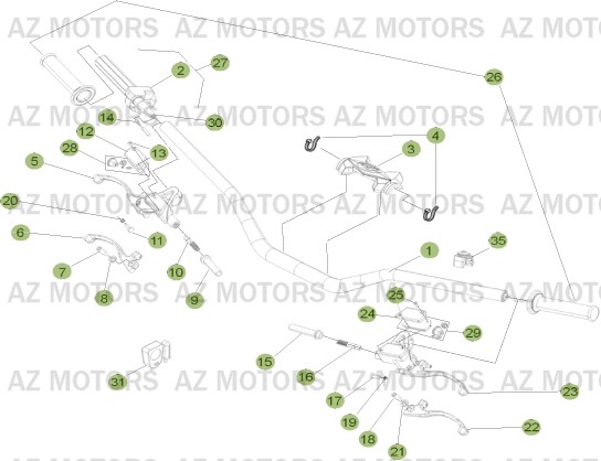 COUVERCLE POMPE FREIN/EMBR.ANOD.EVO 2/4T - BETA pour COMMANDES - GUIDON de EVO-250-13
