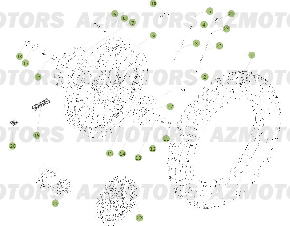 Roue Arriere AZMOTORS PiÃ¨ces BETA EVO-250 2T - [2013]
