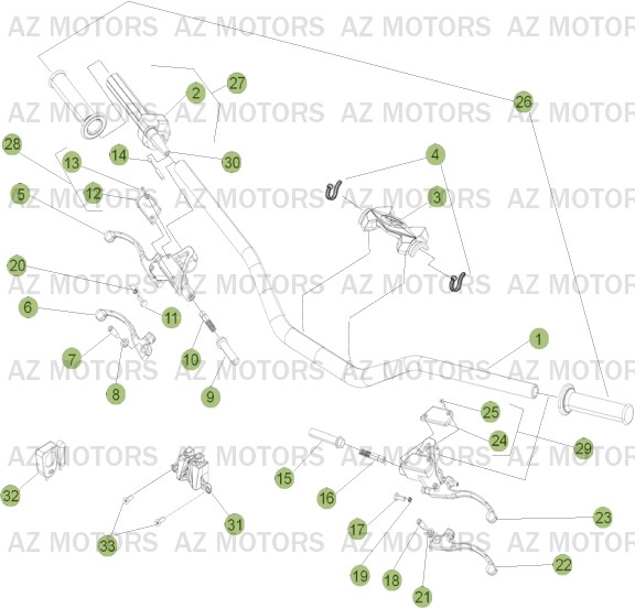Commandes   Guidon AZMOTORS PiÃ¨ces BETA EVO-250 2T - [2011]