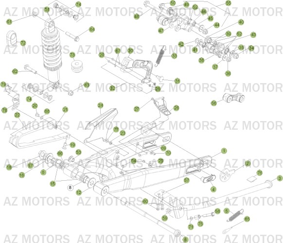 Fourche Arriere   Suspension Arriere AZMOTORS PiÃ¨ces BETA EVO-250 2T - [2011]