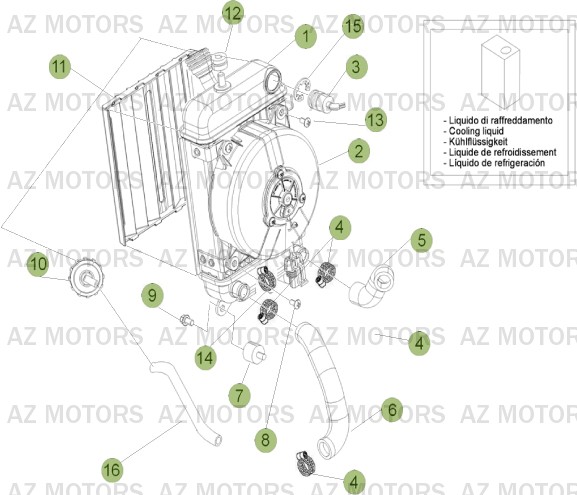 Radiateur AZMOTORS PiÃ¨ces BETA EVO-250 2T - [2011]