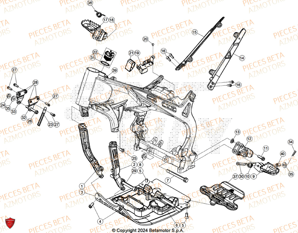 Accessoires Du Chassis AZMOTORS PiÃ¨ces Beta TRIAL EVO 250 FACTORY 2T 2025