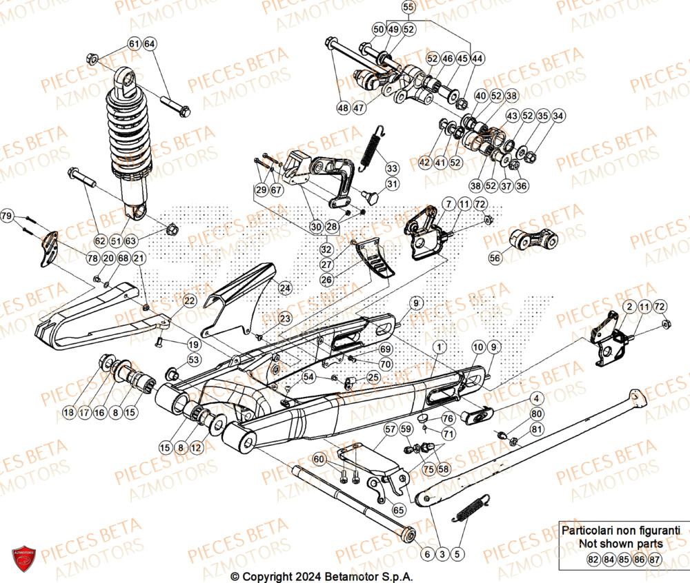 Bras Oscillant AZMOTORS PiÃ¨ces Beta TRIAL EVO 250 FACTORY 2T 2025