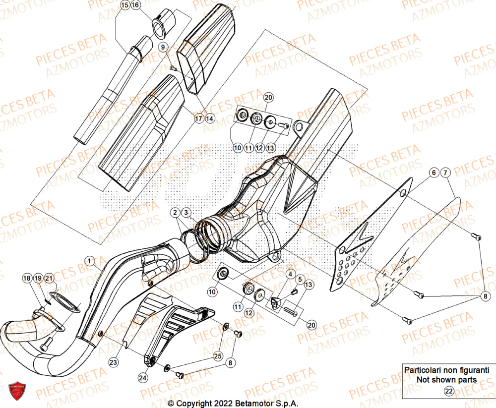 Echappement AZMOTORS PiÃ¨ces Beta TRIAL EVO 250 FACTORY 2T 2025