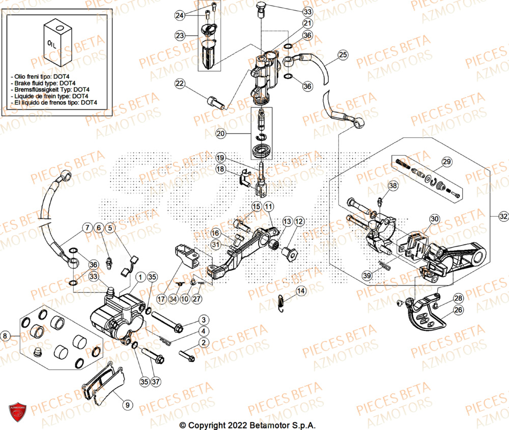 Freins AZMOTORS PiÃ¨ces Beta TRIAL EVO 250 FACTORY 2T 2025