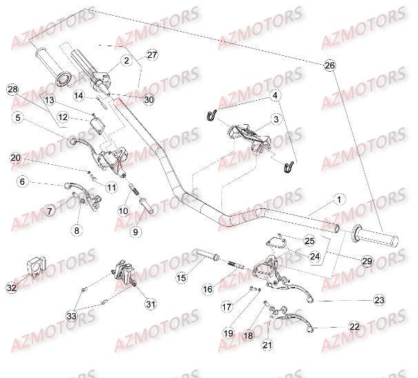 Commandes Guidon AZMOTORS Pieces BETA EVO-290 2T - [2009]