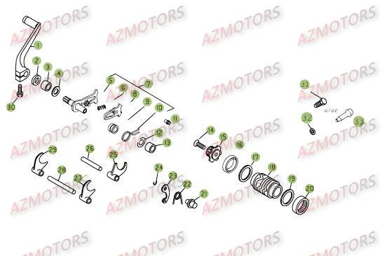 Commande Boite A Vitesses AZMOTORS Pieces BETA EVO-290 2T - [2009]
