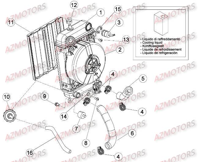 Radiateur AZMOTORS Pieces BETA EVO-290 2T - [2009]