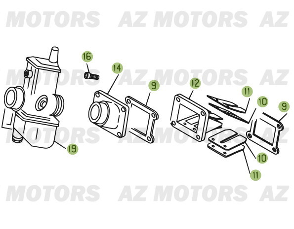 Carburateur AZMOTORS PiÃ¨ces BETA EVO-300 2T - [2013]
