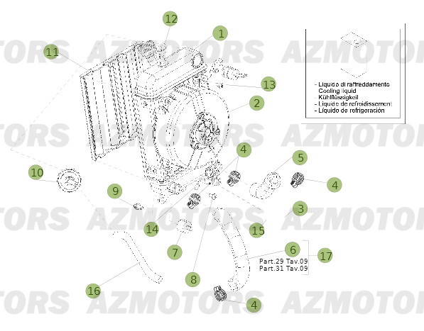 Radiateur AZMOTORS PiÃ¨ces BETA EVO-300 2T - [2013]