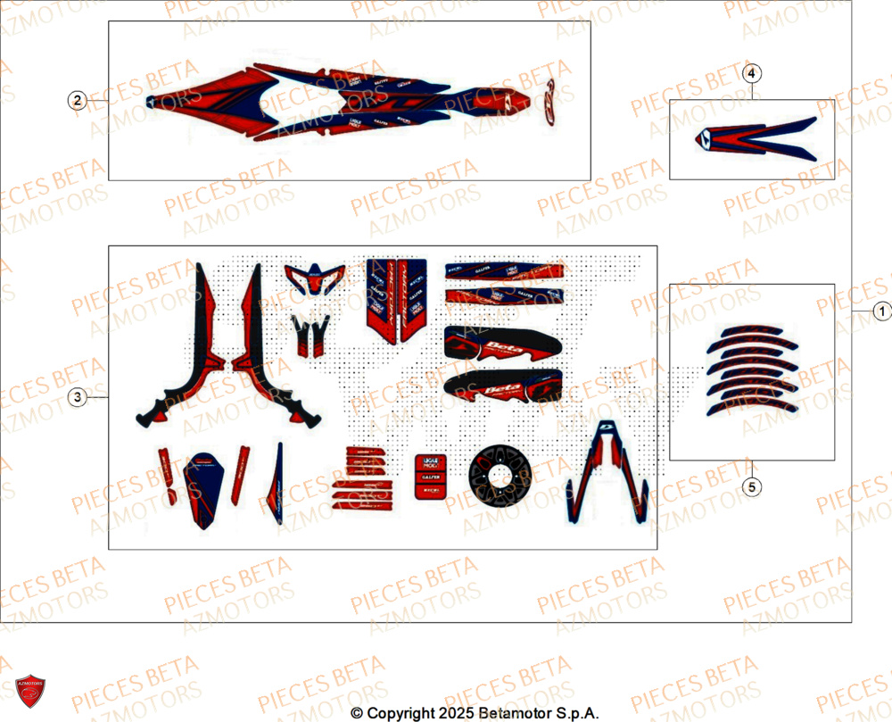 Decors AZMOTORS PiÃ¨ces Beta TRIAL EVO 300 FACTORY 2T 2025