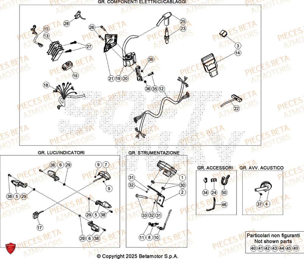 Equipement Electrique AZMOTORS PiÃ¨ces Beta TRIAL EVO 300 FACTORY 2T 2025