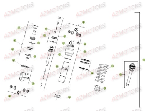 Ammortisseur AZMOTORS PiÃ¨ces BETA EVO-125 2T - [2017]