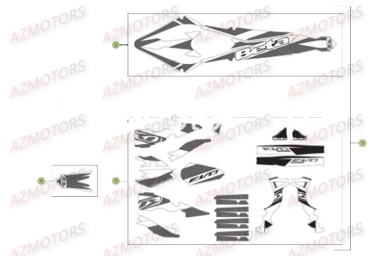 Decors AZMOTORS PiÃ¨ces BETA EVO-125 2T - [2017]