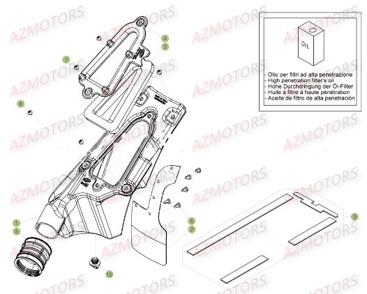 Filtre A Air AZMOTORS PiÃ¨ces BETA EVO-125 2T - [2017]