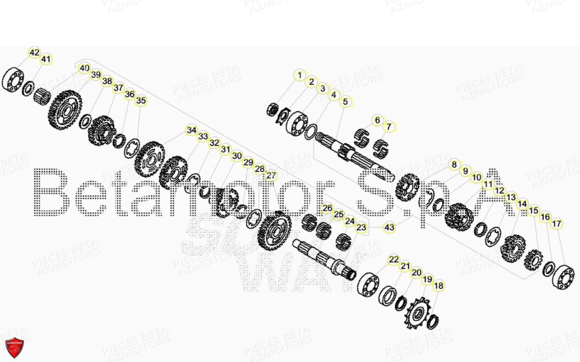 Boite A Vitesses AZMOTORS PiÃ¨ces BETA EVO 2T -125CC- FACTORY - (2017)