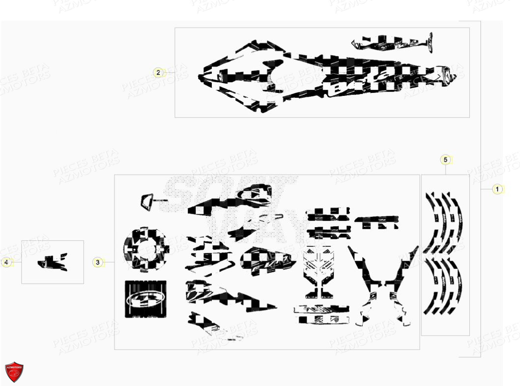 AUTOCOLLANTS UNIVERSAUX POUR JANTES ROUG - BETA pour CARENAGES-RESERVOIR-AUTOCOLLANTS de EVO 125 2T FACTORY 2017