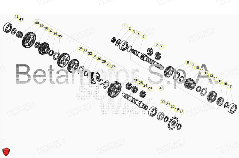 Boite A Vitesses AZMOTORS PiÃ¨ces BETA EVO 2T -125CC- FACTORY - (2018)