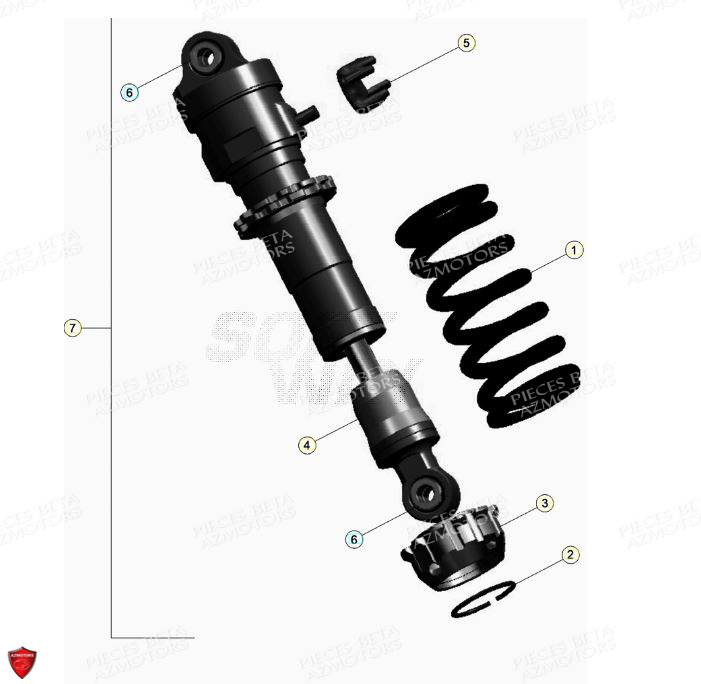 Amortisseur AZMOTORS PiÃ¨ces BETA EVO 2T -125CC- FACTORY - (2020)