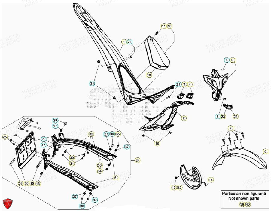 Carenages Reservoir Selle AZMOTORS PiÃ¨ces BETA EVO 2T -125CC- FACTORY - (2020)