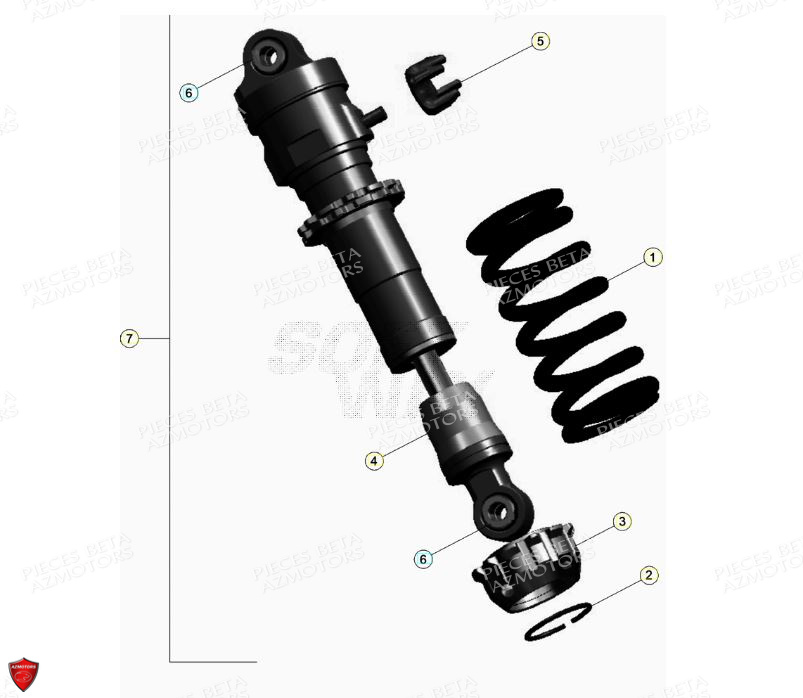 Amortisseur AZMOTORS PiÃ¨ces BETA EVO 2T -125CC- FACTORY - (2021)