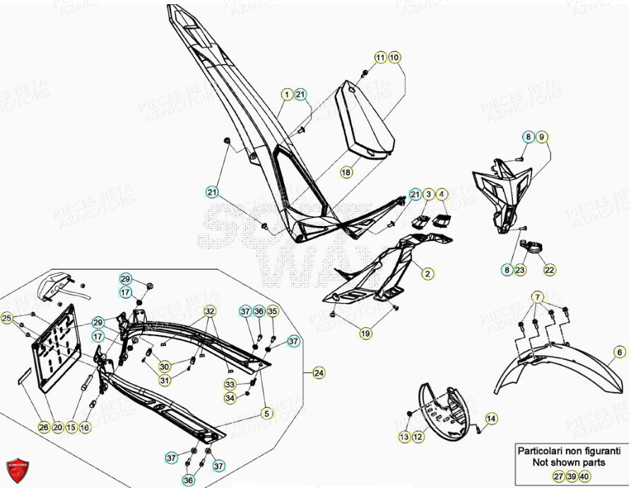 Carenages Reservoir Selle AZMOTORS PiÃ¨ces BETA EVO 2T -125CC- FACTORY - (2021)