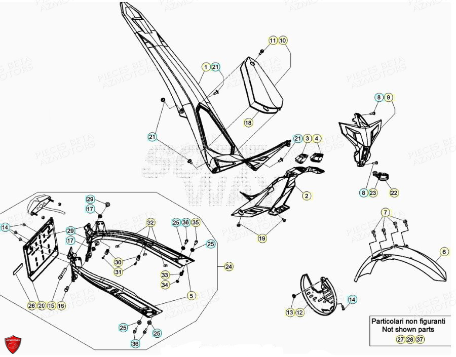Carenages Reservoir Selle AZMOTORS PiÃ¨ces BETA EVO 2T -125CC- FACTORY - (2022)