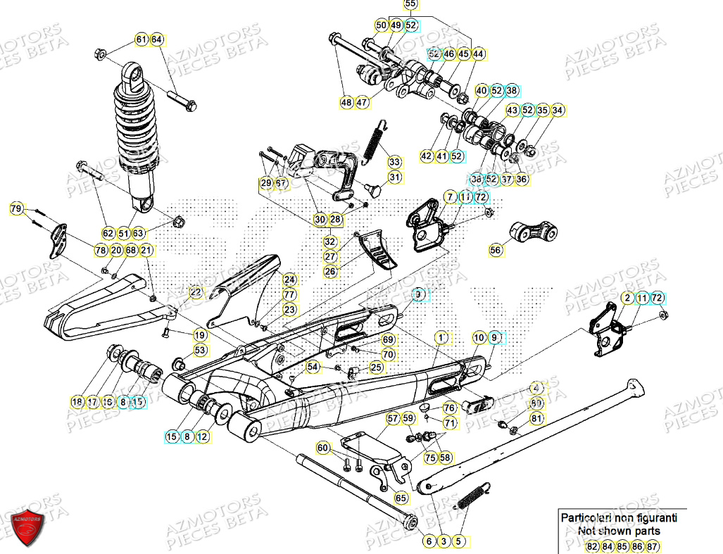 Bras Occillant AZMOTORS PiÃ¨ces Beta TRIAL EVO 125 FACTORY 2T 2024