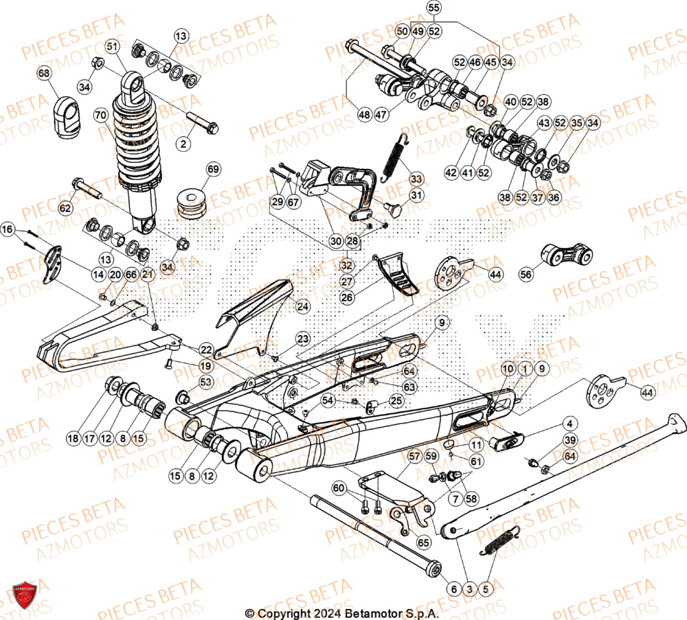 Bras Oscillant AZMOTORS PiÃ¨ces BETA EVO 200 2T - [2025]