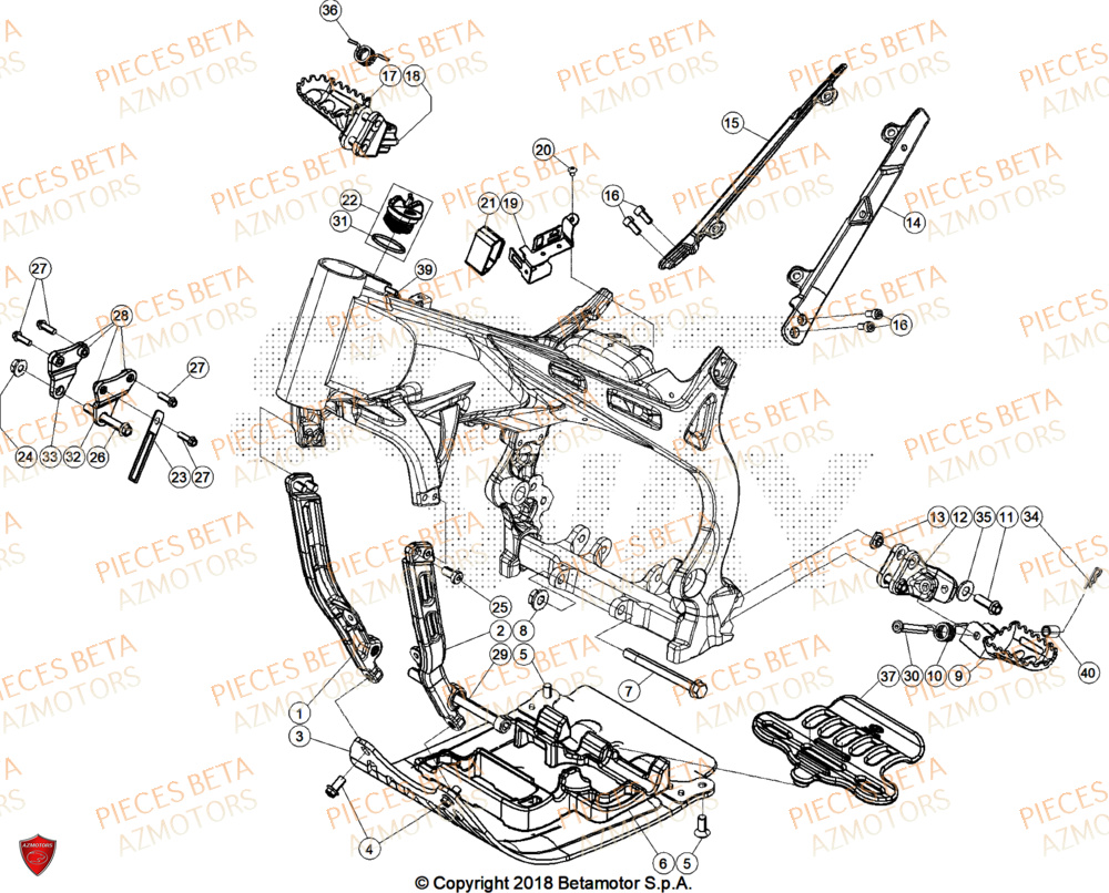 Accessoires Du Chassis AZMOTORS PiÃ¨ces Beta TRIAL EVO 200 FACTORY 2T 2024