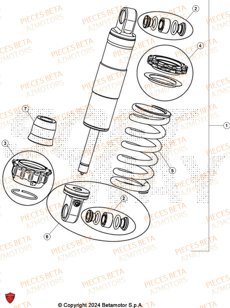 Amortisseur AZMOTORS PiÃ¨ces BETA EVO 250 2T - [2025]
