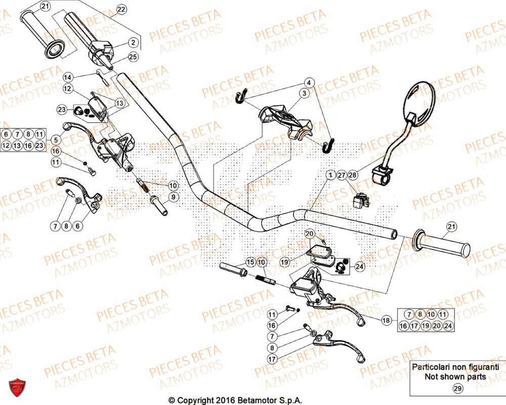 Guidon AZMOTORS PiÃ¨ces BETA EVO 250 2T - [2025]