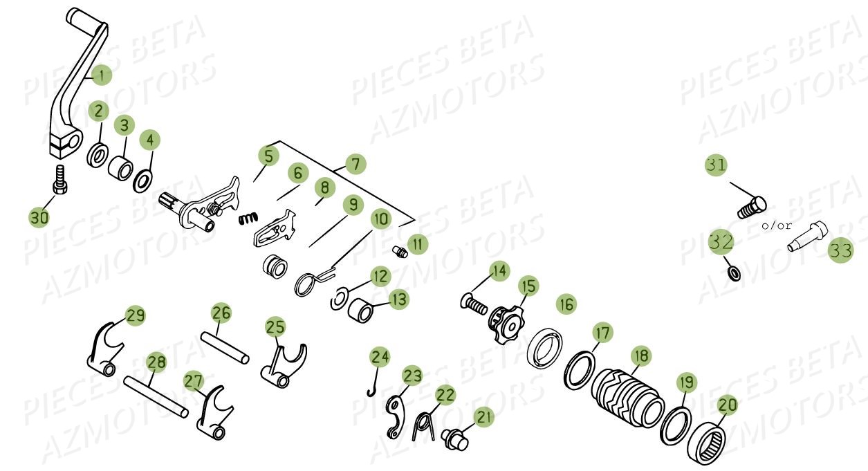 Selecteur De Vitesses AZMOTORS PiÃ¨ces BETA EVO 2T -250CC- FACTORY - (2015)