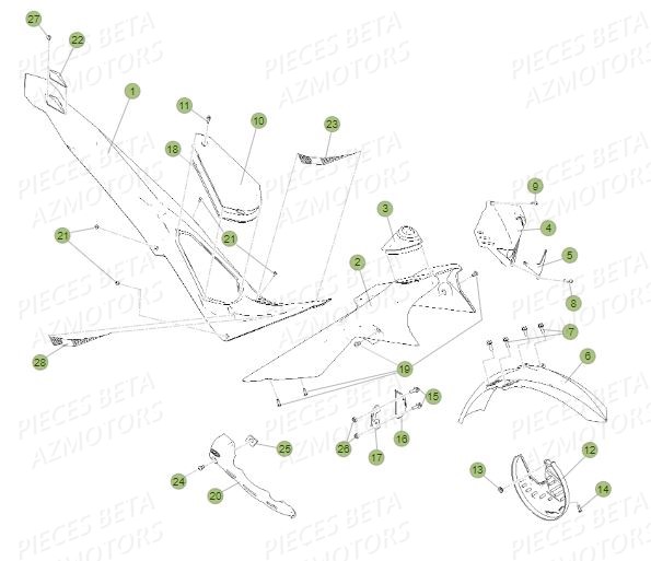 Carenages Evo AZMOTORS PiÃ¨ces BETA EVO 2T -300CC- FACTORY - (2015)