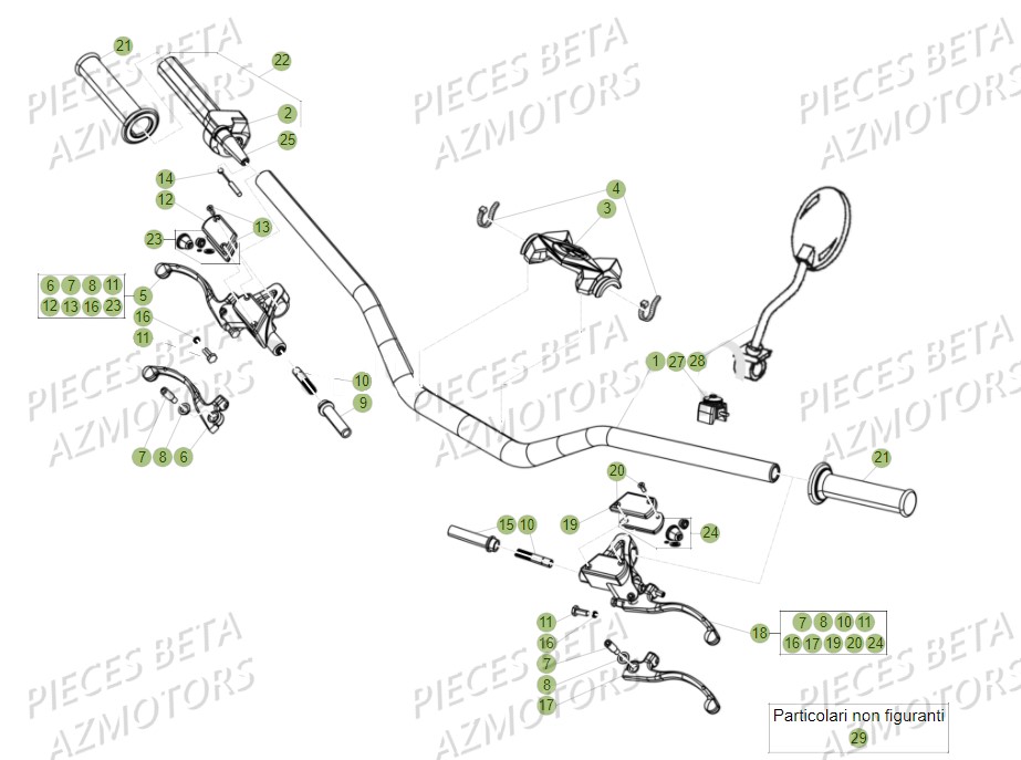 Commande Guidon AZMOTORS PiÃ¨ces Beta EVO 300 SS 2T - 2018